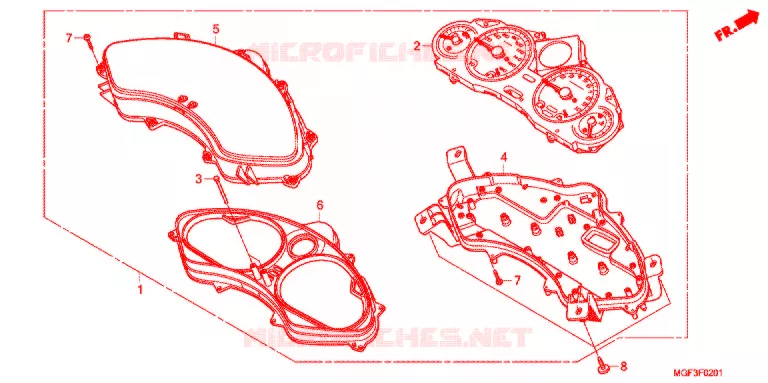 TELLERSET COMPLEET (FJS600A9-2KO/FJS600AB/DB) Honda SCOOTER 600 SILVERWING 2015  FJS600AB