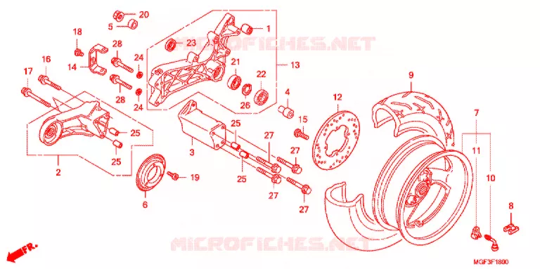 ACHTER WIEL Honda SCOOTER 600 SILVERWING 2014  FJS600AB
