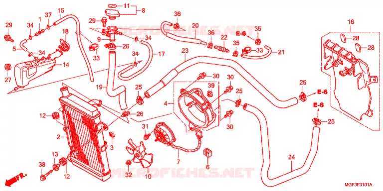 RADIATOR (FJS600A9-2KO/FJS600AB/DB) Honda SCOOTER 600 SILVERWING 2014  FJS600AB