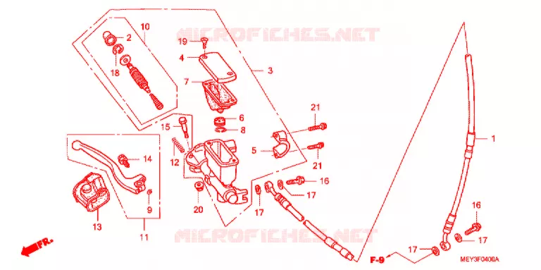 VOORREM HOOFDCILINDER Honda MOTO 450 CRF 2011  CRF450XB