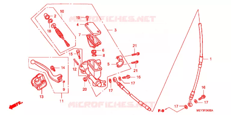VOORREM HOOFDCILINDER Honda MOTO 450 CRF 2011  CRF450XB