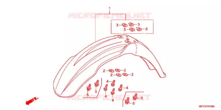 VOORSPATBORD Honda MOTO 450 CRF 2011  CRF450XB