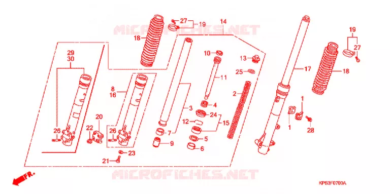 VOOR VORK Honda MOTO 230 CRF 2011  CRF230FB