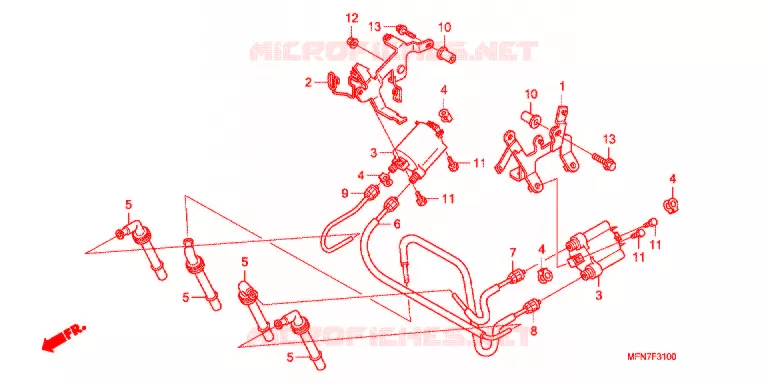 BEDRADINGSBUNDEL/ ONTSTEKINGSSPOEL/ACCU Honda MOTO 1000 CB 2012  CB1000RC