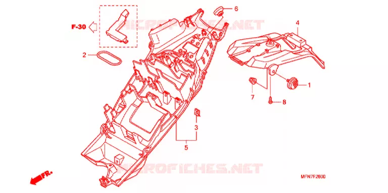 ACHTER STROOMLIJNKAP Honda MOTO 1000 CB 2012  CB1000RC