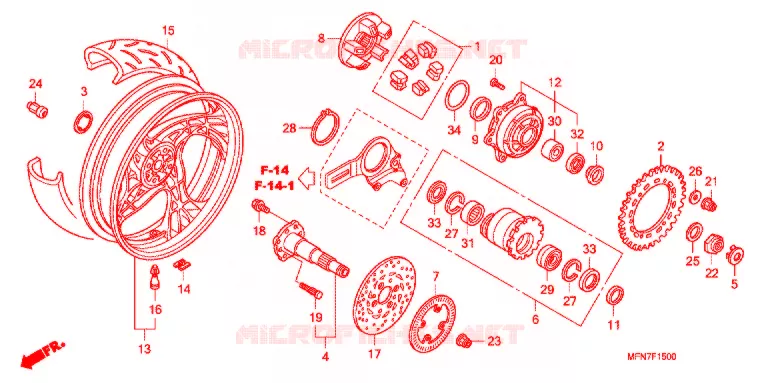ACHTER WIEL Honda MOTO 1000 CB 2012  CB1000RC
