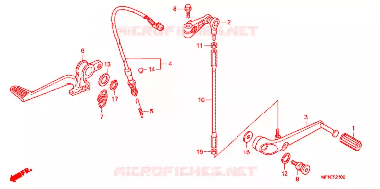HOOFD STANDAARD/REMPEDAAL Honda MOTO 1000 CB 2012  CB1000RC