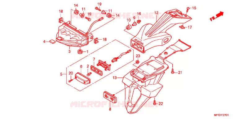 ACHTERLICHT (2) Honda MOTO 600 HORNET 2012  CB600FAC