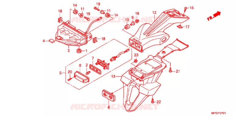 ACHTERLICHT (2) Honda MOTO 600 HORNET 2012  CB600FAC