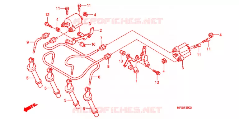 BEDRADINGSBUNDEL/ ONTSTEKINGSSPOEL/ACCU Honda MOTO 600 HORNET 2012  CB600FAC