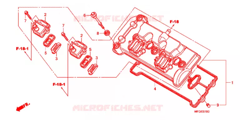 CILINDERKOP AFDEKKING Honda MOTO 600 HORNET 2012  CB600FAC