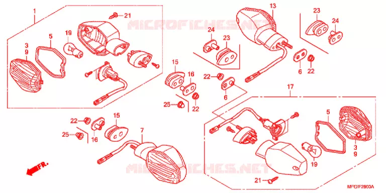 KNIPPERLICHT(2) Honda MOTO 600 HORNET 2012  CB600FAC