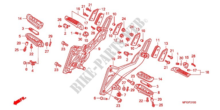OPSTAP/KICKARM/ WISSEL PEDAAL voor Honda CB 600 F HORNET ABS BLANCHE 2012