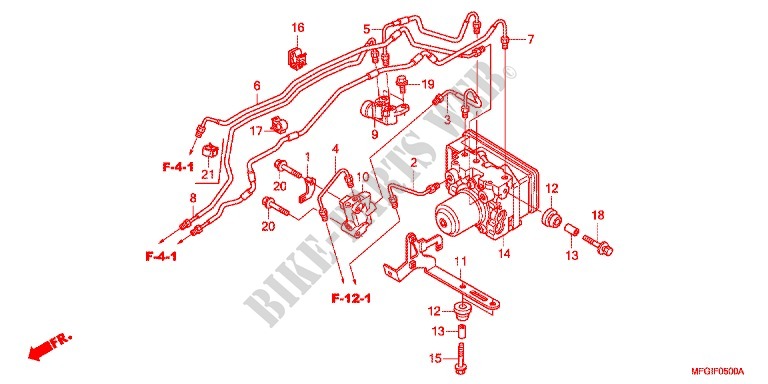VOORREM HOOFDCILINDER/ABS MODULATOR voor Honda CB 600 F HORNET ABS BLANCHE 2012