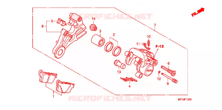 ACHTER REMKLAUW  Honda MOTO 600 HORNET 2012  CB600FC