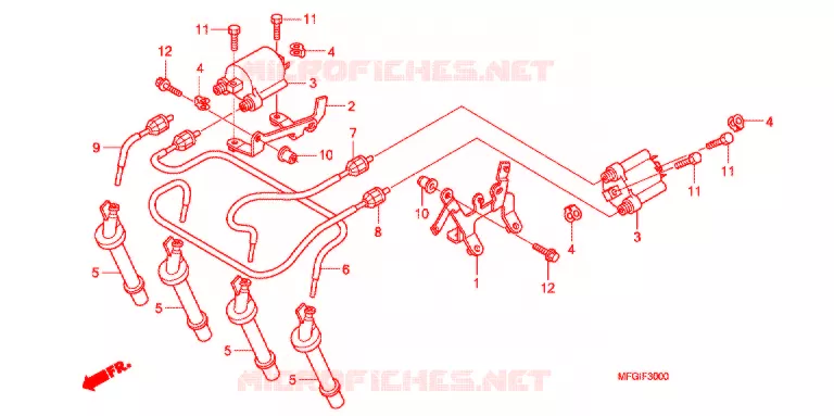 BEDRADINGSBUNDEL/ ONTSTEKINGSSPOEL/ACCU Honda MOTO 600 HORNET 2012  CB600FC
