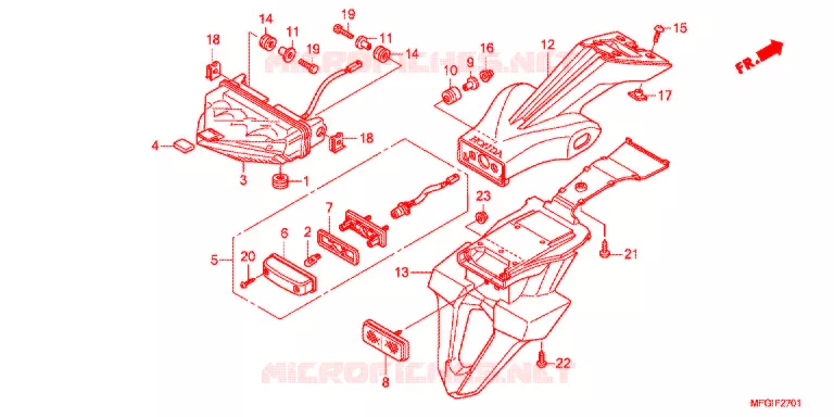 ACHTERLICHT (2) Honda MOTO 600 HORNET 2012  CB600FC