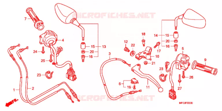 HENDEL HEFBOOM/SCHAKELAAR/KABEL(1) Honda MOTO 600 HORNET 2012  CB600FC