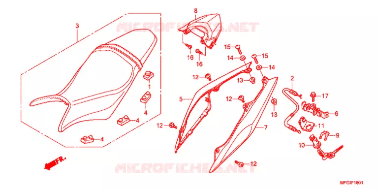 ZITTING/ACHTER KAP (2) Honda MOTO 600 HORNET 2012  CB600FC