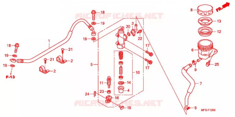 REAR BRAKE MASTERCYLINDER Honda MOTO 600 HORNET 2012  CB600FC