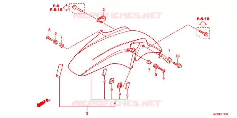 VOORSPATBORD Honda MOTO 1000 CBF 2012  CBF1000FAC