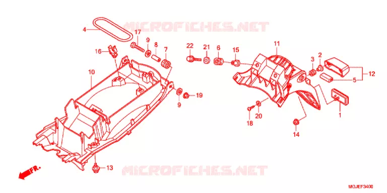 ACHTER STROOMLIJNKAP Honda MOTO 1000 CBF 2014  CBF1000FAC
