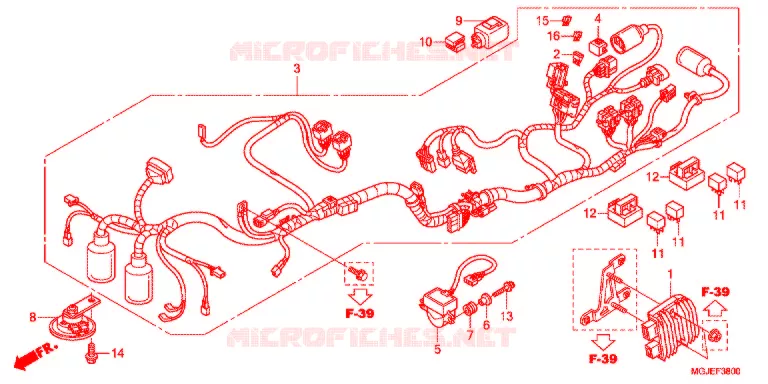 BEDRADINGSBUNDEL/ACCU Honda MOTO 1000 CBF 2012  CBF1000FAC