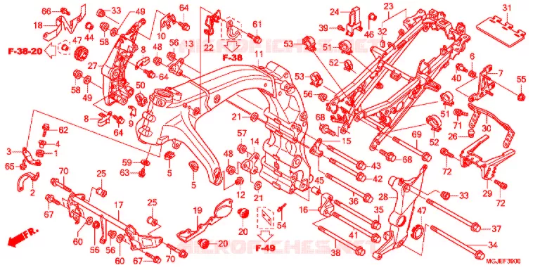 FRAME CHASSIS Honda MOTO 1000 CBF 2015  CBF1000FAC