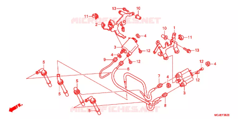 BEDRADINGSBUNDEL/ ONTSTEKINGSSPOEL/ACCU Honda MOTO 1000 CBF 2012  CBF1000FSC
