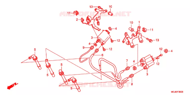 BEDRADINGSBUNDEL/ ONTSTEKINGSSPOEL/ACCU Honda MOTO 1000 CBF 2012  CBF1000FTC