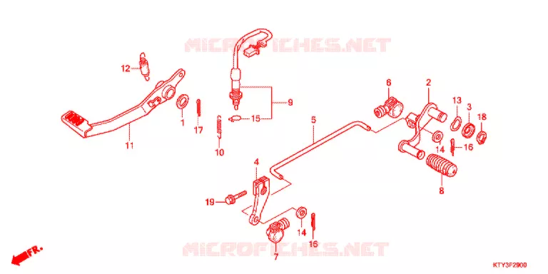 HOOFD STANDAARD/REMPEDAAL Honda MOTO 125 CBR 2012  CBR125RSC