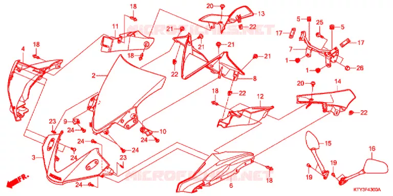 BOVEN KAP Honda MOTO 125 CBR 2012  CBR125RSC