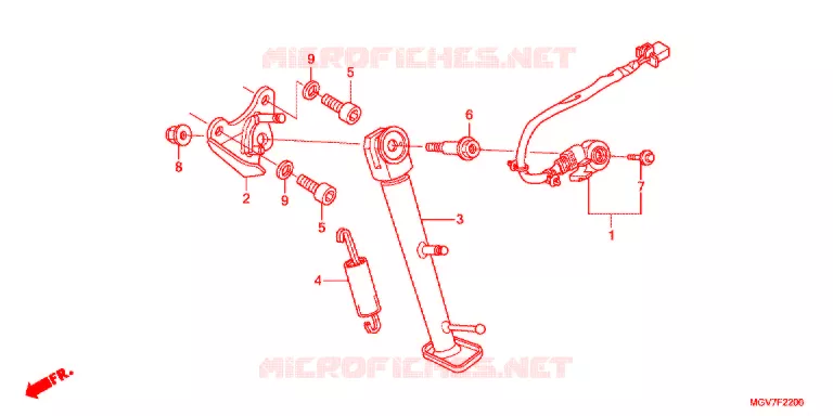 HOOFD STANDAARD/REMPEDAAL Honda MOTO 600 CBR 2012  CBR600FAC