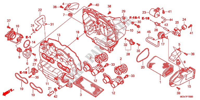 VOOR AFDEKKING/LUCHTFILTER voor Honda CBR 600 F ABS 2012