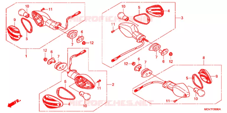 KNIPPERLICHT(2) Honda MOTO 600 CBR 2012  CBR600FC