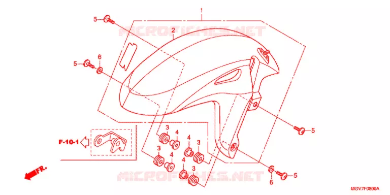 VOORSPATBORD Honda MOTO 600 CBR 2012  CBR600FC