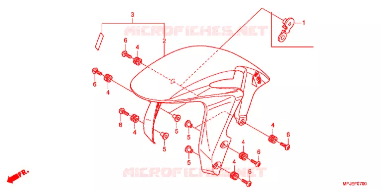 VOORSPATBORD Honda MOTO 600 CBR 2012  CBR600RRC