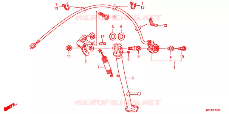 HOOFD STANDAARD/REMPEDAAL Honda MOTO 600 CBR 2012  CBR600RRC