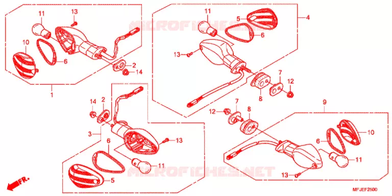 KNIPPERLICHT(2) Honda MOTO 600 CBR 2013  CBR600RRC