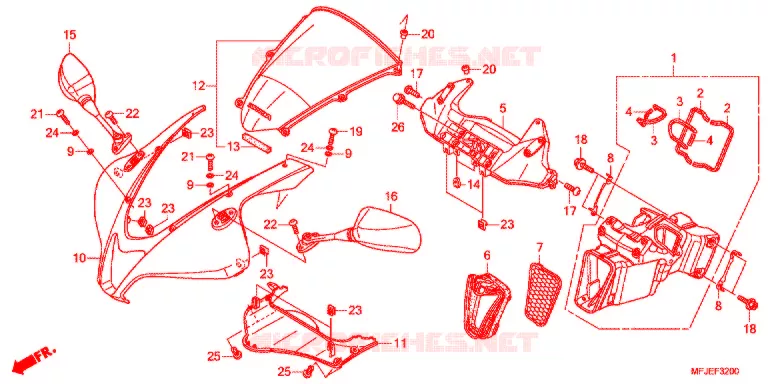 BOVEN KAP Honda MOTO 600 CBR 2012  CBR600RRC