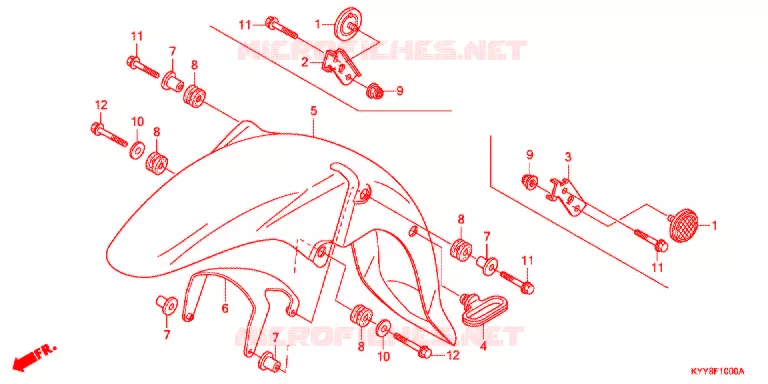 VOORSPATBORD Honda MOTO 125 ACE 2012  CGX125SHC_C