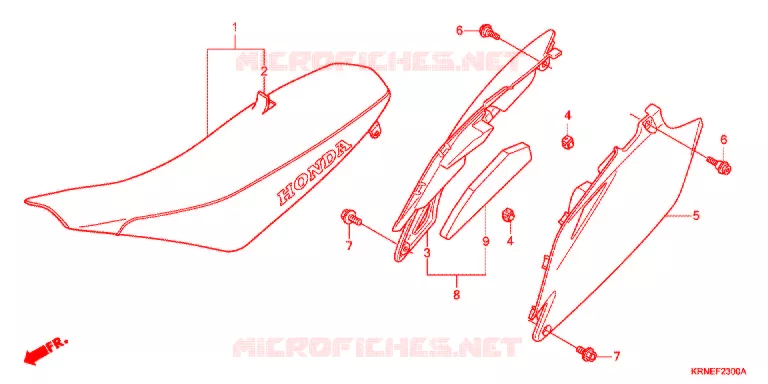 ZITTING/ZIJ-AFDEKKING Honda MOTO 250 CRF 2012  CRF250RC