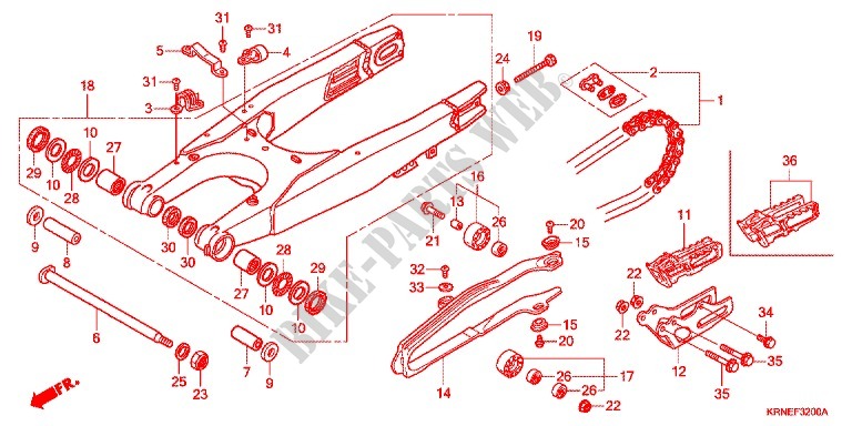 ZWAAI ARM/KETTINGKAST voor Honda CRF 250 R 2012