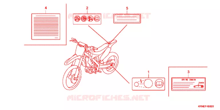 WAARSCHUWINGSLABEL(1) Honda MOTO 250 CRF 2013  CRF250RD