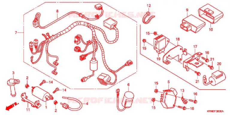BEDRADINGSBUNDEL/ACCU Honda MOTO 250 CRF 2013  CRF250RD