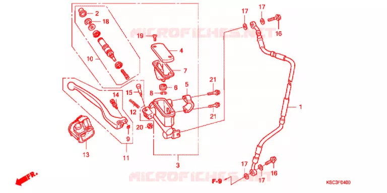 VOORREM HOOFDCILINDER Honda MOTO 250 CRF 2012  CRF250XC