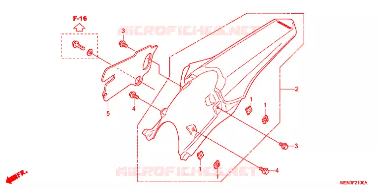 ACHTER STROOMLIJNKAP Honda MOTO 450 CRF 2013  CRF450RC