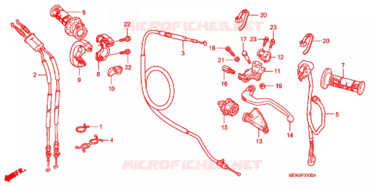 HENDEL HEFBOOM/SCHAKELAAR/KABEL(1) Honda MOTO 450 CRF 2013  CRF450RC