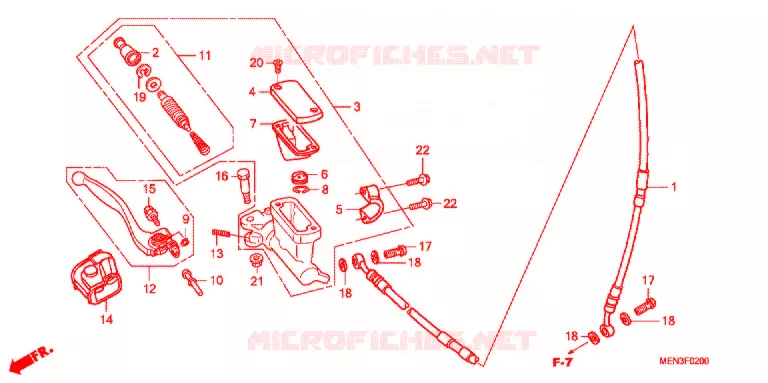 VOORREM HOOFDCILINDER Honda MOTO 450 CRF 2012  CRF450RC