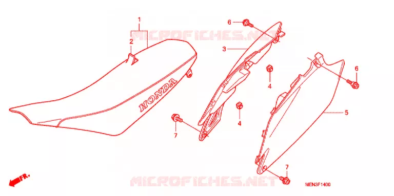 ZITTING/ZIJ-AFDEKKING Honda MOTO 450 CRF 2012  CRF450RC